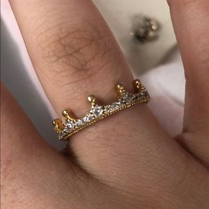 Gold Pandora Princess Ring Size 8.5